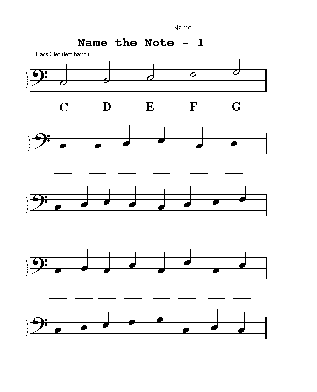 Free printable music note quiz