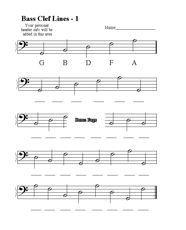 Note Reading Worksheet Treble Clef Exercise 1 Answer Key