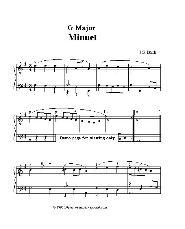 indabooks.comSheet Music Bach Minuet 2 indabooks.comSheet Music Bach Minuet 2